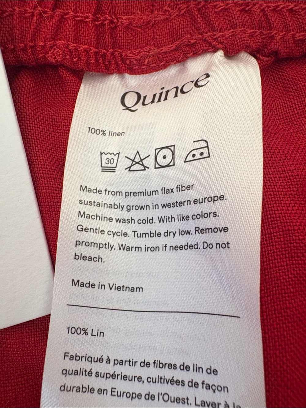 NWT Quince 100% European Linen Red High-Waist Preppy Shorts SZ L - Picture 4 of 8